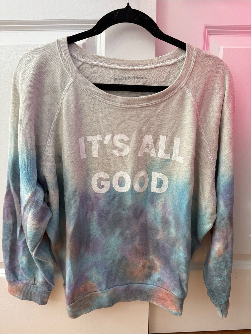 Good hYOUman 'It's All Good' Tie-Dye Crewneck Sweatshirt - Multi